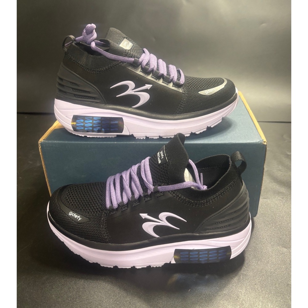 Gravity Defyer MATeeM Black Purple VersoShock Walking Shoes TB9036FLP Women's 7
